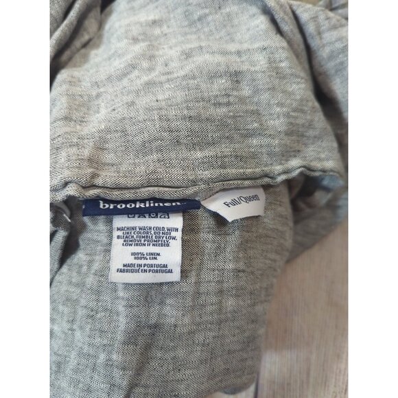 Brooklinen Full/Queen Linen Flat Sheet HEATHER GRAY 100% Linen Top Sheet - Picture 2 of 5